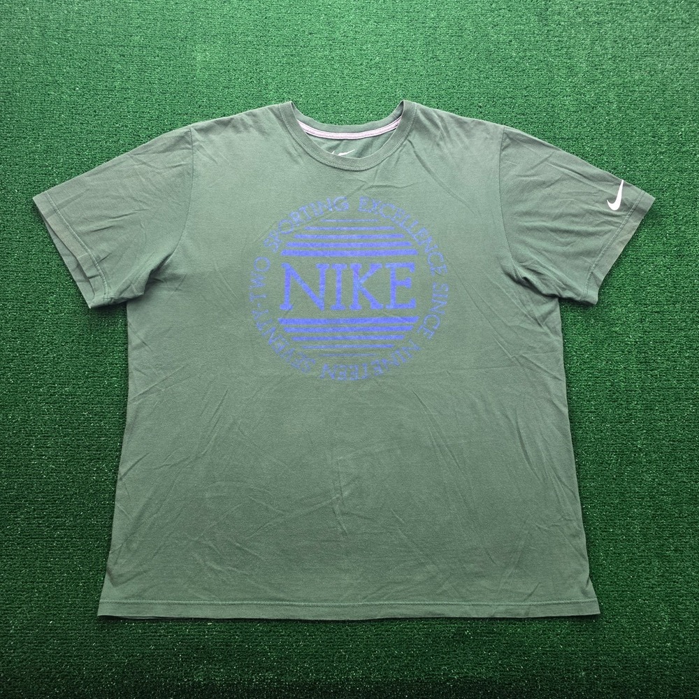 Nike Sporting Excellence Since 1972 Graphic Tshirt‎ Mens XL Olive Green Cotton